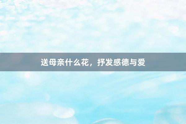 送母亲什么花,抒发感德与爱