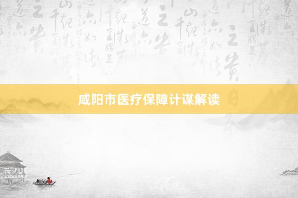 咸阳市医疗保障计谋解读